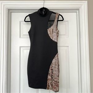 Arden B Gold Sequin Black Dress!